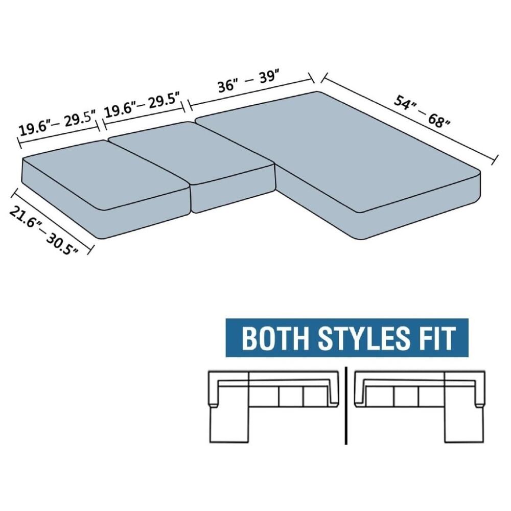 ADPON Velvet Sectional Couch Covers Sofa Chaise/Seat Cushion Slipcover L Shape S - Picture 2 of 6